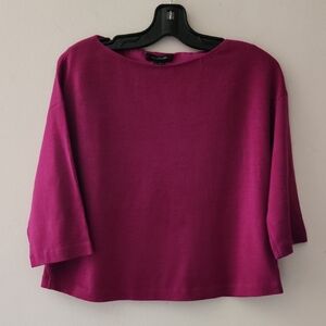 St. John Purple Wool Blend Boat Neck Sweater Size P/ M/L